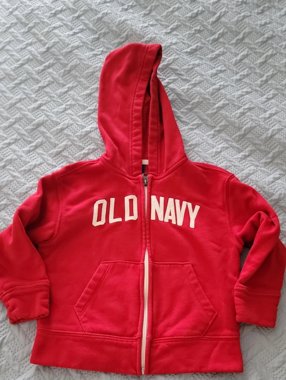 Old Navy Bright Red Kids Zip Hoodie with Logo